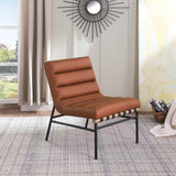 Burke Vegan Leather Accent Chair - Casual Comfort with Armless Design and Stylish Metal Frame