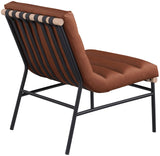 Burke Vegan Leather Accent Chair - Casual Comfort with Armless Design and Stylish Metal Frame