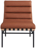 Burke Vegan Leather Accent Chair - Casual Comfort with Armless Design and Stylish Metal Frame