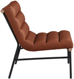 Burke Vegan Leather Accent Chair - Casual Comfort with Armless Design and Stylish Metal Frame