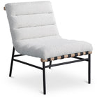 Burke Vegan Leather Accent Chair - Casual Comfort with Armless Design and Stylish Metal Frame
