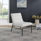 Burke Vegan Leather Accent Chair - Casual Comfort with Armless Design and Stylish Metal Frame
