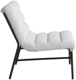 Burke Vegan Leather Accent Chair - Casual Comfort with Armless Design and Stylish Metal Frame