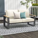 Aluminum Outdoor Loveseat, All-Weather Metal Patio Loveseat