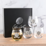 Golf Stemless Wine Glasses - Set of 4