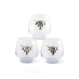 Longhorn Stemless Wine Glasses - Set of 4