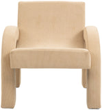 Corduroy Accent Chair - Luxurious Upholstered Comfort with Stylish Half Rounded Arms for Your Home
