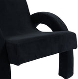 Corduroy Accent Chair - Luxurious Upholstered Comfort with Stylish Half Rounded Arms for Your Home