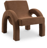 Corduroy Accent Chair - Luxurious Upholstered Comfort with Stylish Half Rounded Arms for Your Home