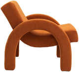 Corduroy Accent Chair - Luxurious Upholstered Comfort with Stylish Half Rounded Arms for Your Home