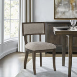 [Set of 2] Curve Back French Antique Dining Chair, Beige