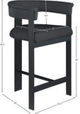 Romeo Counter Stool Set of 2 - Stylish Modern Design with Comfortable Curved Back for Your Space