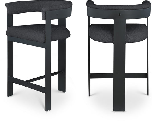 Romeo Counter Stool Set of 2 - Stylish Modern Design with Comfortable Curved Back for Your Space