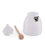 Silver Bee Honey Jar / Pot with Dipper