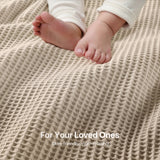 Waffle Weave Cotton Bedding Blanket, Khaki