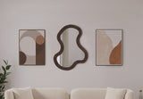 Oblique Mirror - Oversized Contemporary Artful Design with Solid Acacia Wood Frame for Your Wall