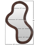 Oblique Mirror - Oversized Contemporary Artful Design with Solid Acacia Wood Frame for Your Wall