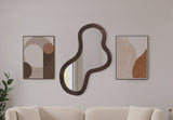 Oblique Mirror - Oversized Contemporary Artful Design with Solid Acacia Wood Frame for Your Wall