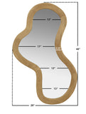 Oblique Mirror - Oversized Contemporary Artful Design with Solid Acacia Wood Frame for Your Wall
