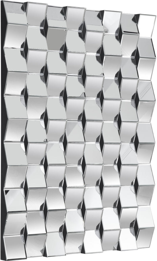 Ziggy Glass Contemporary Mirror - Bold Geometric Design for Dramatic Wall Accent, 43.5" W x 31.5" H