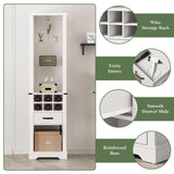 75'' Tall Storage Cabinet with Led Light, White