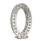 Oval Crystal Extravaganza 17.5" Table Lamp // Chrome