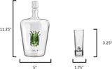Tequila Decanter Set With Agave Decanter and 6 Agave Shot Glasses
