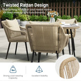Wholesale 5 Pieces Outdoor Patio Dining Table Set, Rattan Patio Furnit