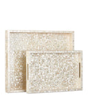 Gerri Dot Mother of Pearl Tray Set of 2