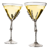 Stemmed Skeleton Martini Glasses Set of 2