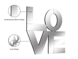 Love Glass Contemporary Mirror - Eye-Catching Design for Home Decor, Perfect for Adding Charm!
