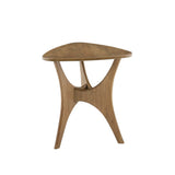 Modern Mid-Century Triangular Wood Side Table, Natural