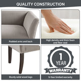 Flared Low Arm Low Back Accent Bench, Grey