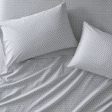 144TC Geometric Diamond Grey Printed Cotton Sheet Set