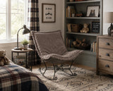 Scroll Puff Rocker Angora Stone