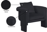 Sloan Elegant Velvet Accent Chair with Comfortable Curved Arms and Stylish Matching Pillow for Relaxation