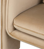 Sloan Elegant Velvet Accent Chair with Comfortable Curved Arms and Stylish Matching Pillow for Relaxation