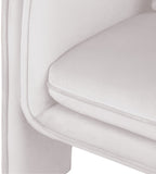 Sloan Elegant Velvet Accent Chair with Comfortable Curved Arms and Stylish Matching Pillow for Relaxation