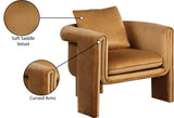 Sloan Elegant Velvet Accent Chair with Comfortable Curved Arms and Stylish Matching Pillow for Relaxation