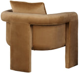 Sloan Elegant Velvet Accent Chair with Comfortable Curved Arms and Stylish Matching Pillow for Relaxation
