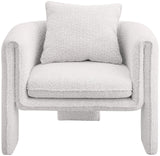 Stylus Boucle Accent Chair - Modern Comfort with Plump Cushions and Stylish Curved Arms for Any Room