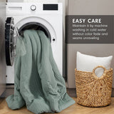 Waffle Weave Textured Duvet Cover Set, Sage Green