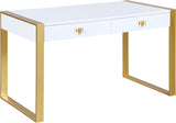 Victoria Contemporary Desk/Console: Stylish High-End Lacquer Finish, Gold Legs & Acrylic Handles