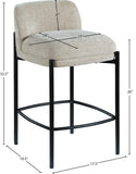 Burton Stool Set of 2 - Stylish Chenille Fabric Bar Seating with Durable Metal Frame for Modern Homes