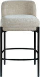 Burton Stool Set of 2 - Stylish Chenille Fabric Bar Seating with Durable Metal Frame for Modern Homes
