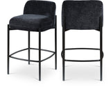 Burton Stool Set of 2 - Stylish Chenille Fabric Bar Seating with Durable Metal Frame for Modern Homes