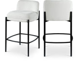 Burton Stool Set of 2 - Stylish Chenille Fabric Bar Seating with Durable Metal Frame for Modern Homes