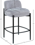 Burton Stool Set of 2 - Stylish Chenille Fabric Bar Seating with Durable Metal Frame for Modern Homes
