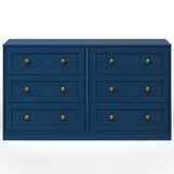 3 Drawer Nightstand, Large Bedside Table with Golden Round