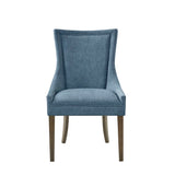 [Set of 2] Armless Ultra Upholstered Dining Chairs, Blue *